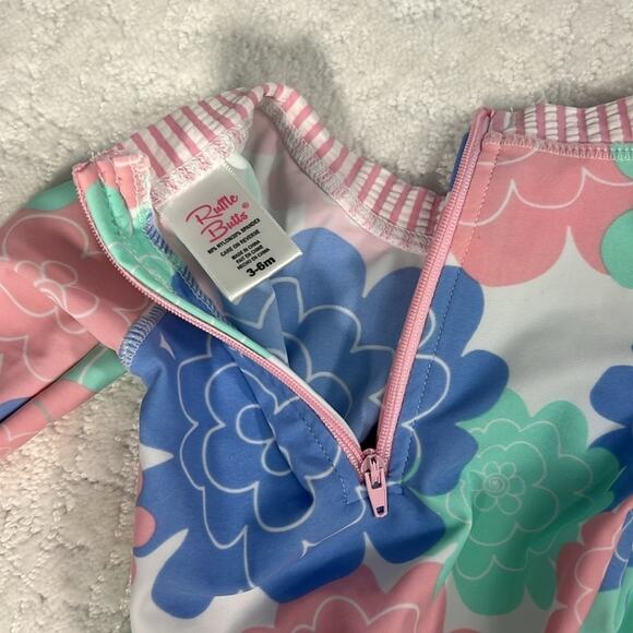 Ruffle Butts infant swimsuit 2 piece long sleeve and pull on bottoms 3-6 M - Picture 8 of 8